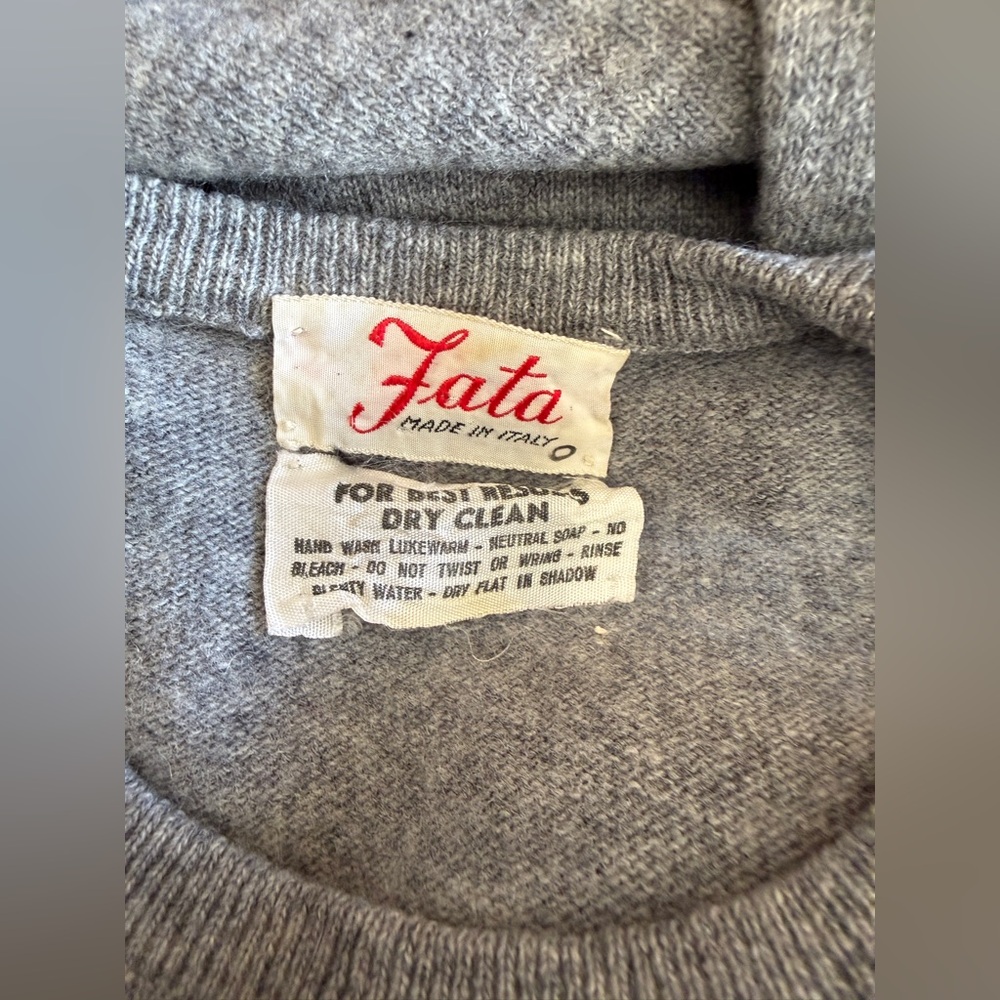 Vintage Italian Wool Argyle Sweater Fata Made in Italy - Picture 7 of 7